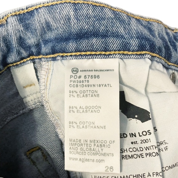 AG Adriano Goldschmied Saige Wide Leg Fray Crop High Rise Jeans - Picture 8 of 9